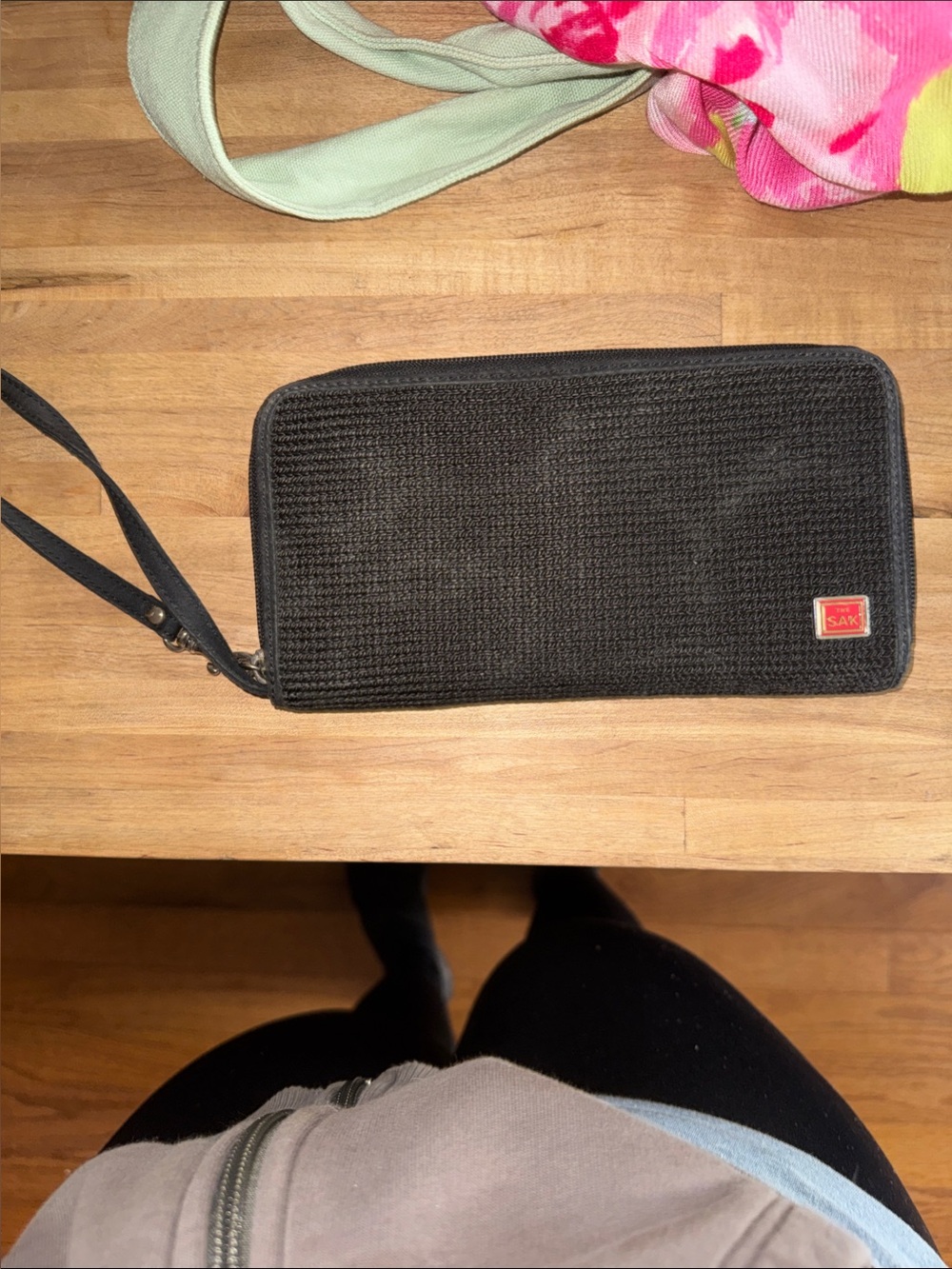 The Sak Black Woven Wristlet Y2K Wallet